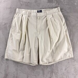 Polo Ralph Lauren Shorts Mens Size 36‎ Beige Pleated Classic Fit USA Made Golf